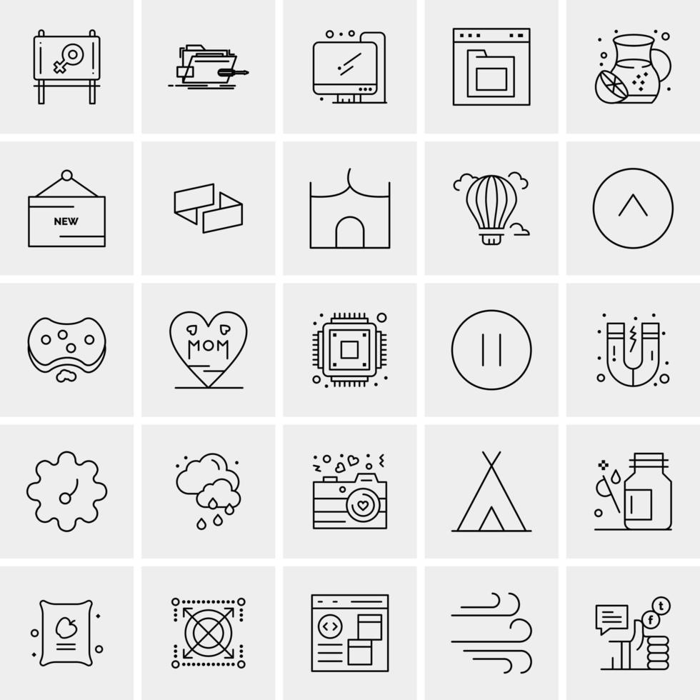 25 universelle Business-Icons Vektor kreative Icon-Illustration zur Verwendung in Web- und Mobilprojekten