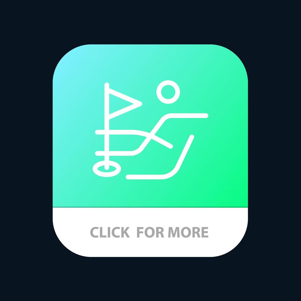 ballfeld golf sport mobile app-schaltfläche android- und ios-linienversion vektor