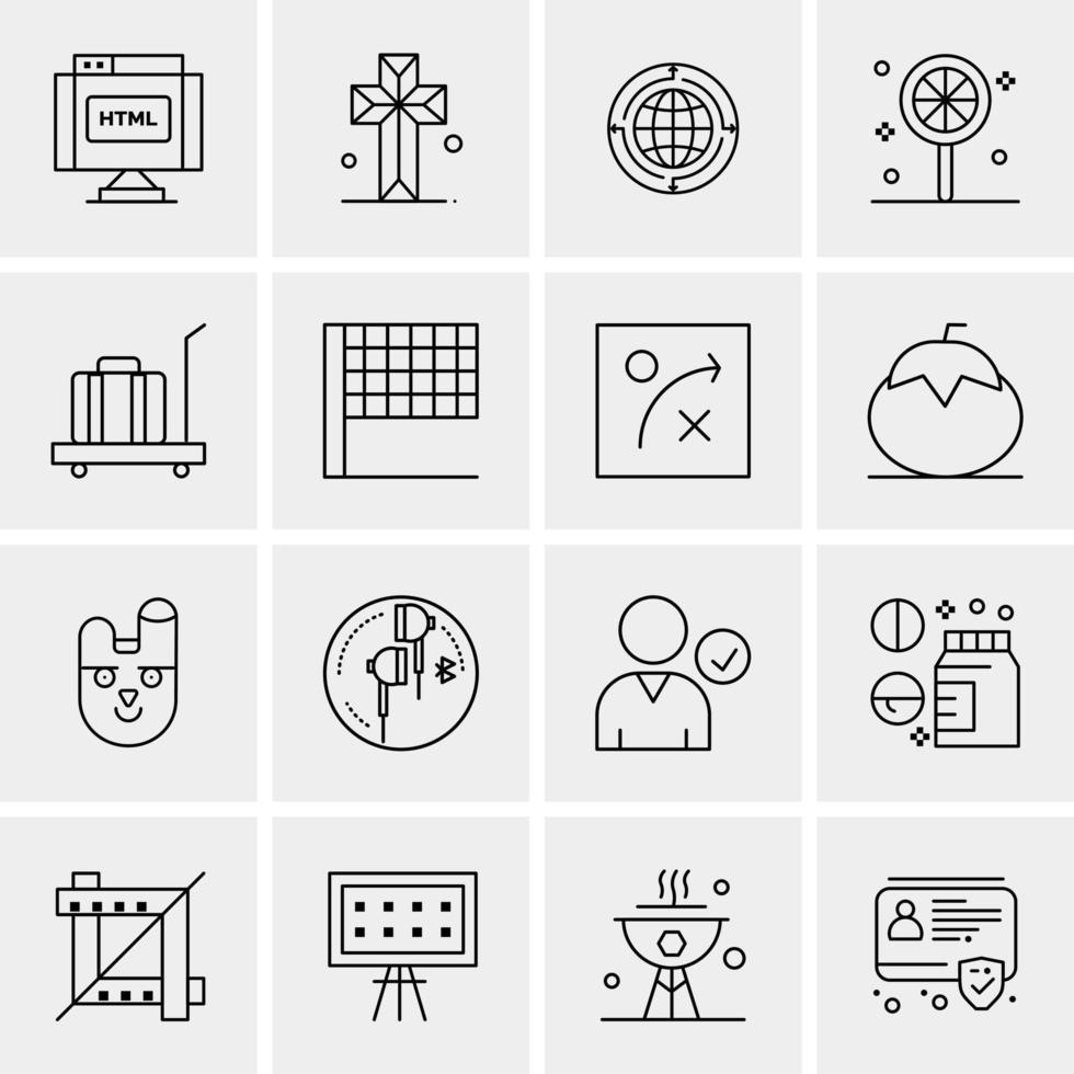 16 universelle Business-Icons Vektor kreative Icon-Illustration zur Verwendung in Web- und Mobilprojekten