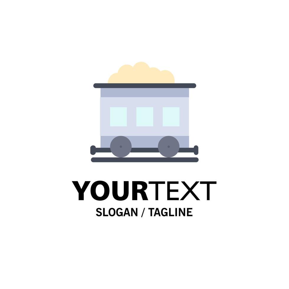 Verschmutzung Zug Transport Business Logo Vorlage flache Farbe vektor