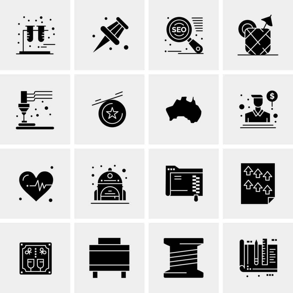 16 universelle Business-Icons Vektor kreative Icon-Illustration zur Verwendung in Web- und Mobilprojekten