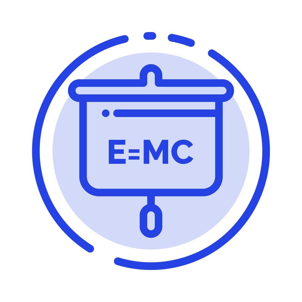 formel utbildning presentation skola blå prickad linje linje ikon vektor