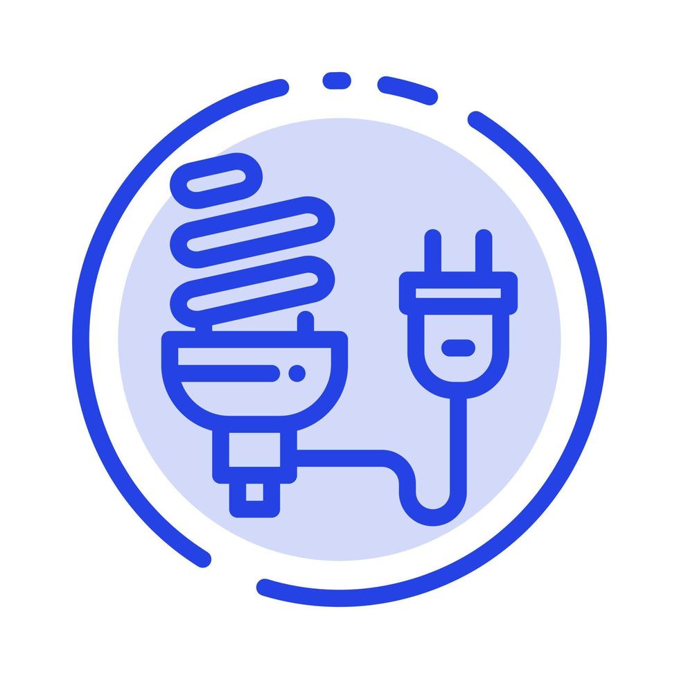 Glühbirne wirtschaftliche elektrische Energie Glühbirne Stecker blau gepunktete Linie Symbol Leitung vektor
