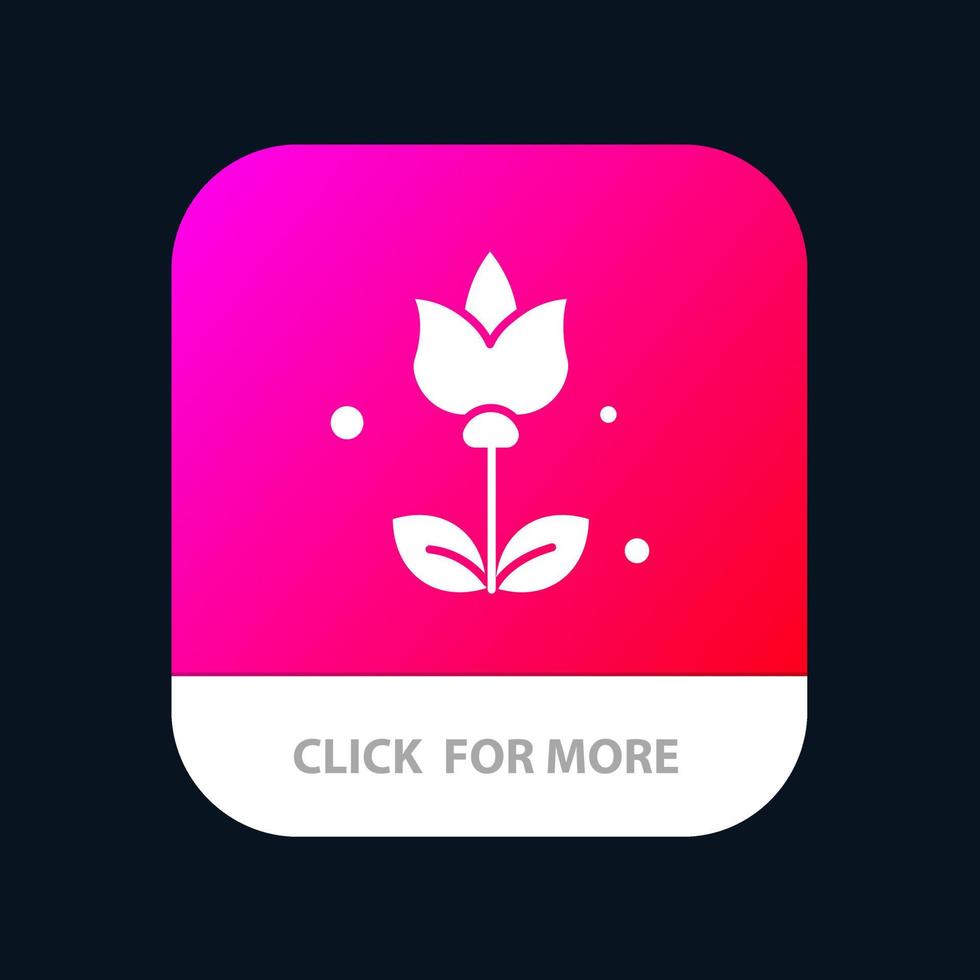 Straußblumen präsentieren die Android- und iOS-Glyphenversion der mobilen App-Schaltfläche vektor