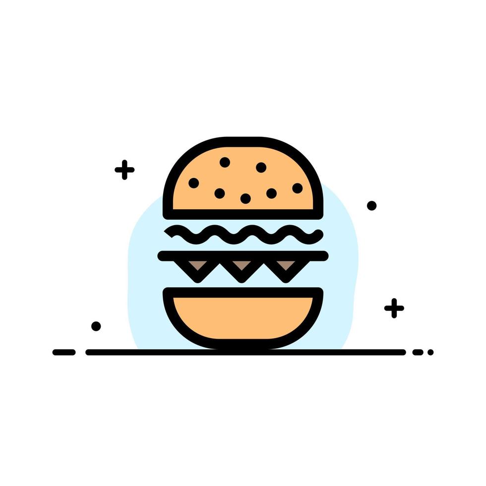 burger mat äta kanada företag platt linje fylld ikon vektor baner mall