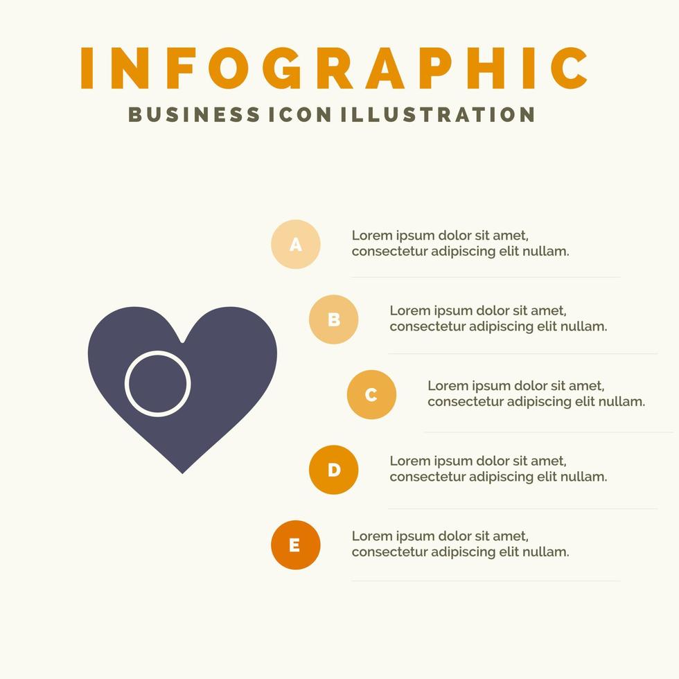 hjärta bangla bangladesh Land flagga fast ikon infographics 5 steg presentation bakgrund vektor