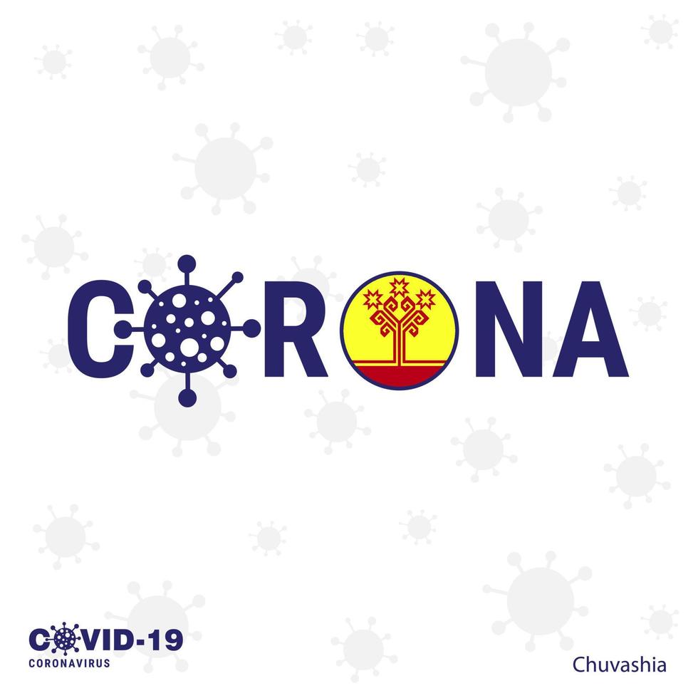 chuvashia coronavirus typografie covid19 country banner bleib zu hause bleib gesund achte auf deine eigene gesundheit vektor