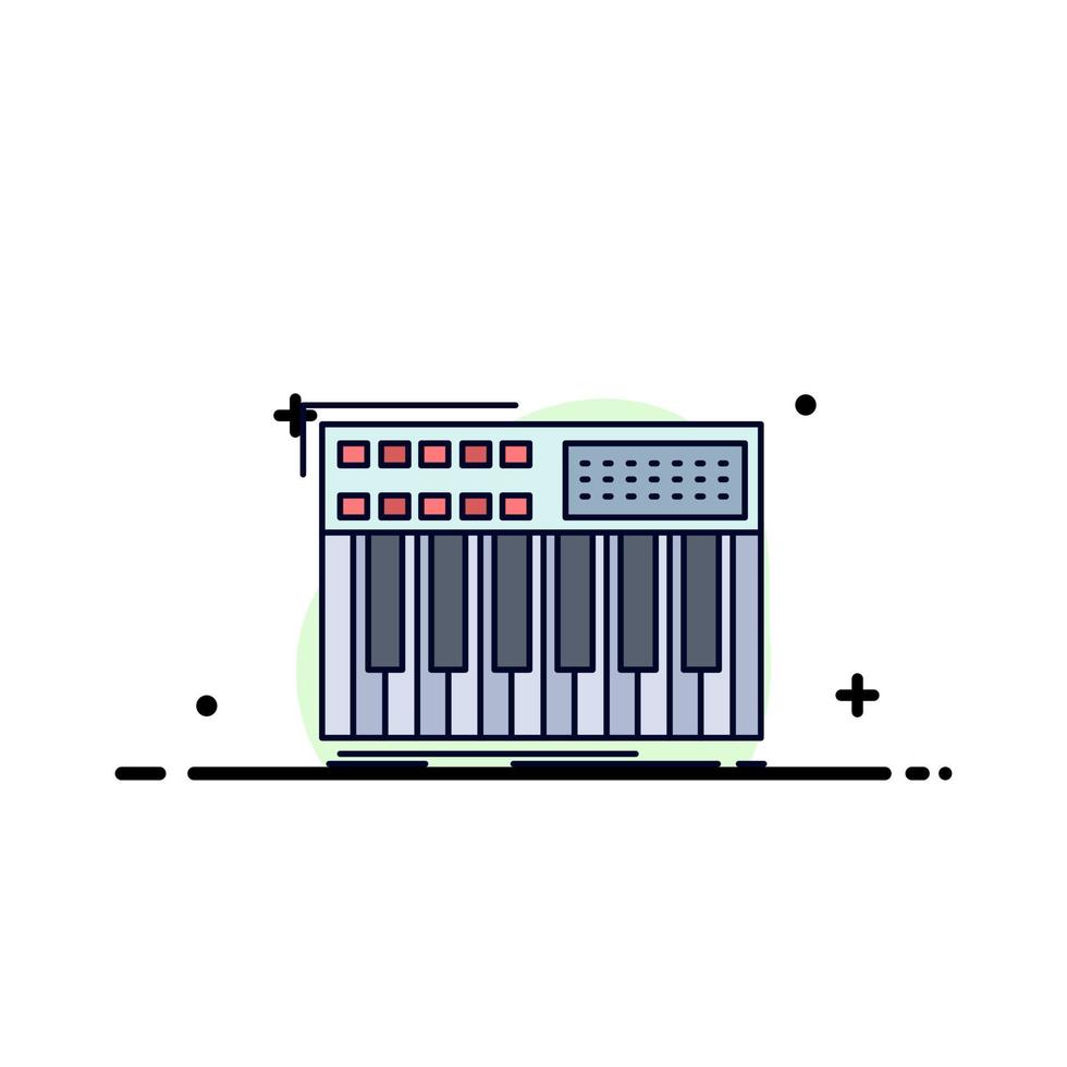 synt tangentbord midi synthesizer synthesizer platt Färg ikon vektor