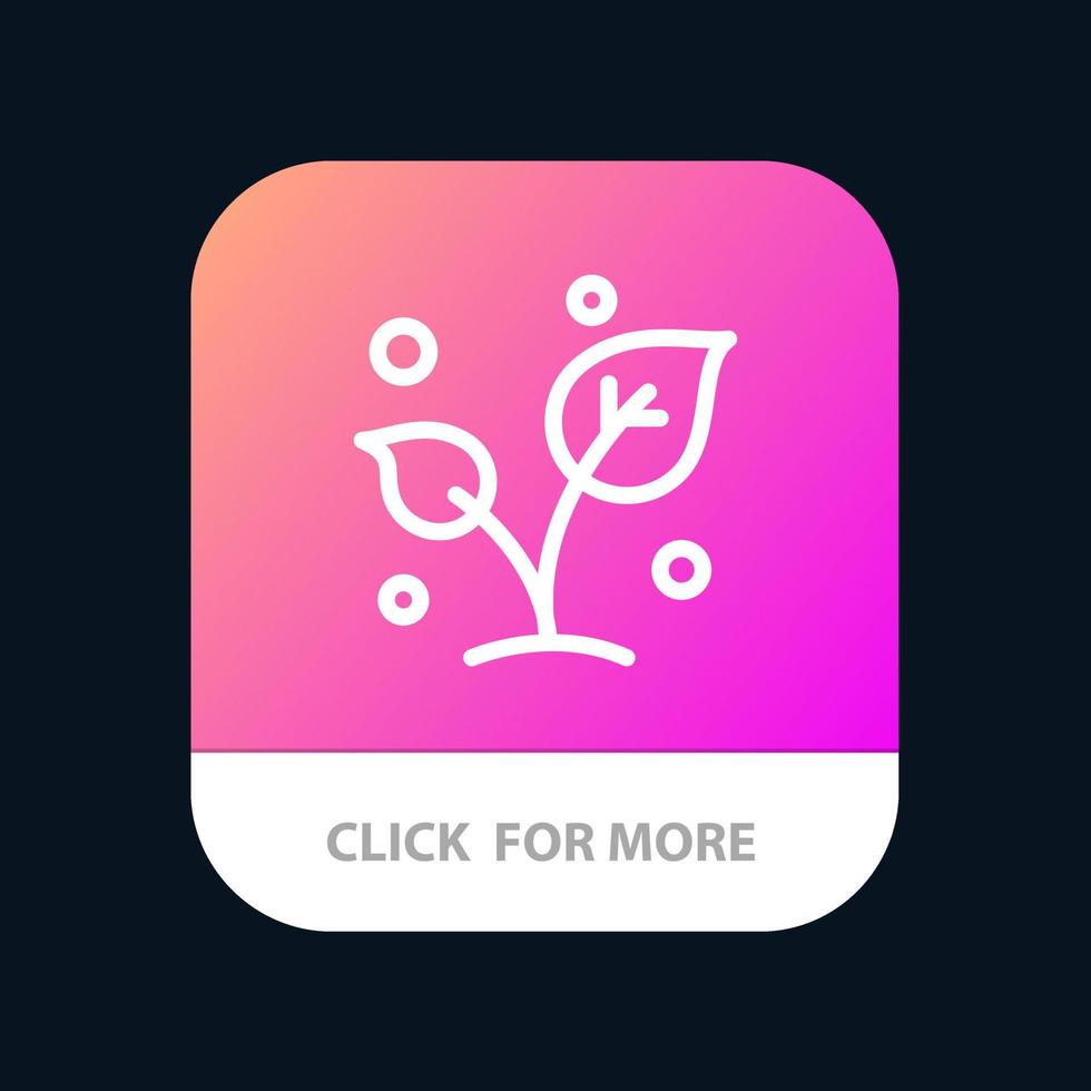 Blatt Natur Frühling sprießen Baum mobile App-Schaltfläche Android- und iOS-Linienversion vektor
