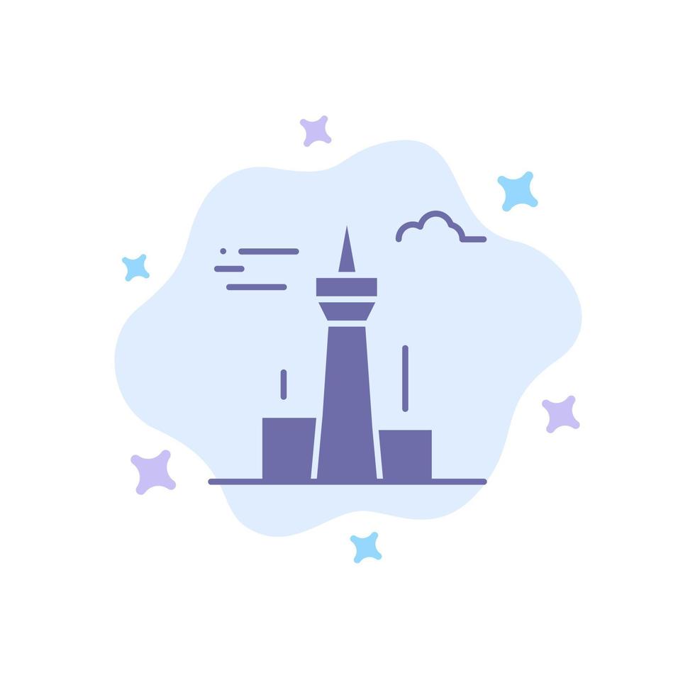 arkitektur och stad byggnader kanada torn landmärke blå ikon på abstrakt moln bakgrund vektor