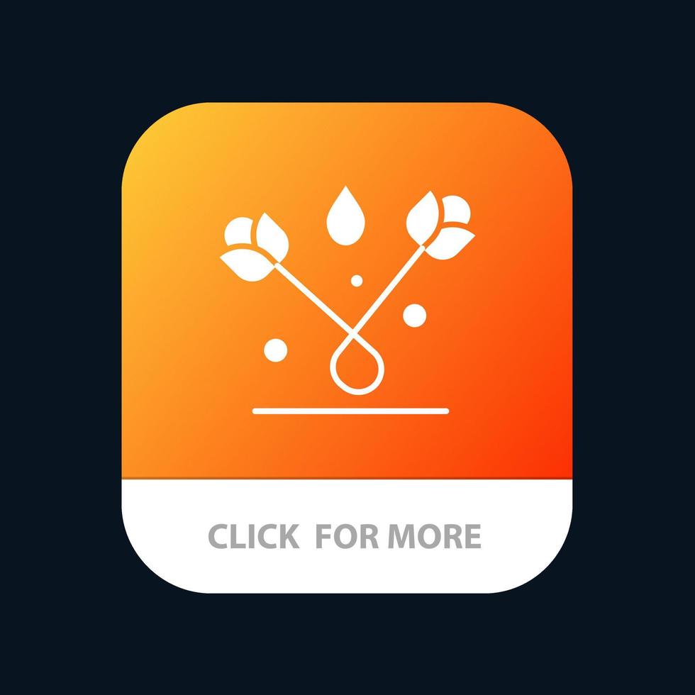 dekoration ostern pflanze tulpe mobile app-schaltfläche android- und ios-glyphenversion vektor