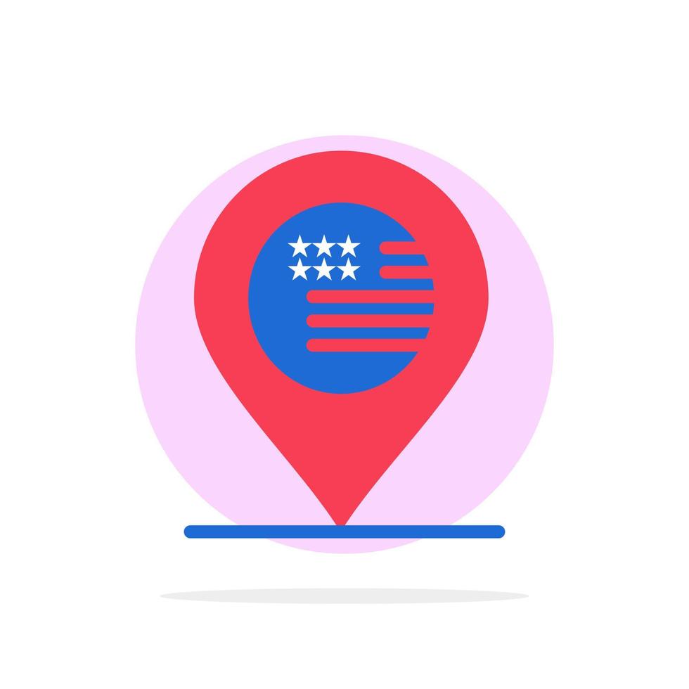 amerikan plats Karta tecken abstrakt cirkel bakgrund platt Färg ikon vektor