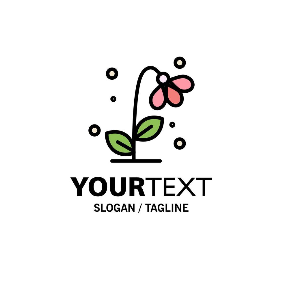 flache farbe der flora blumen blume natur frühling business logo vorlage vektor