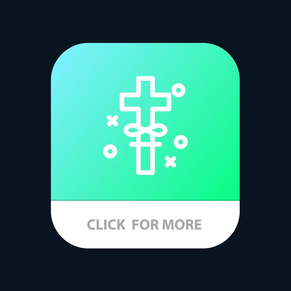 Cross Holidays Holy Easter Mobile App Button Android- und iOS-Line-Version vektor