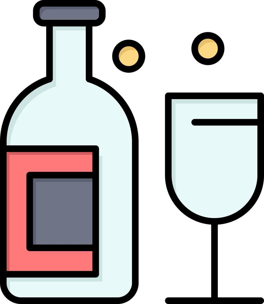 alkohol bar dryck whisky platt Färg ikon vektor ikon baner mall