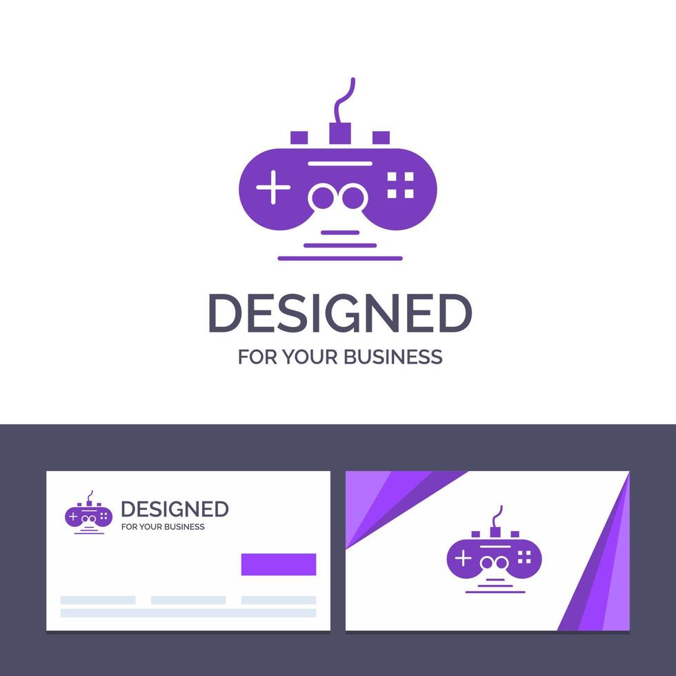 kreativ företag kort och logotyp mall kontrollant spel spel kontrollant gamepad vektor illustration