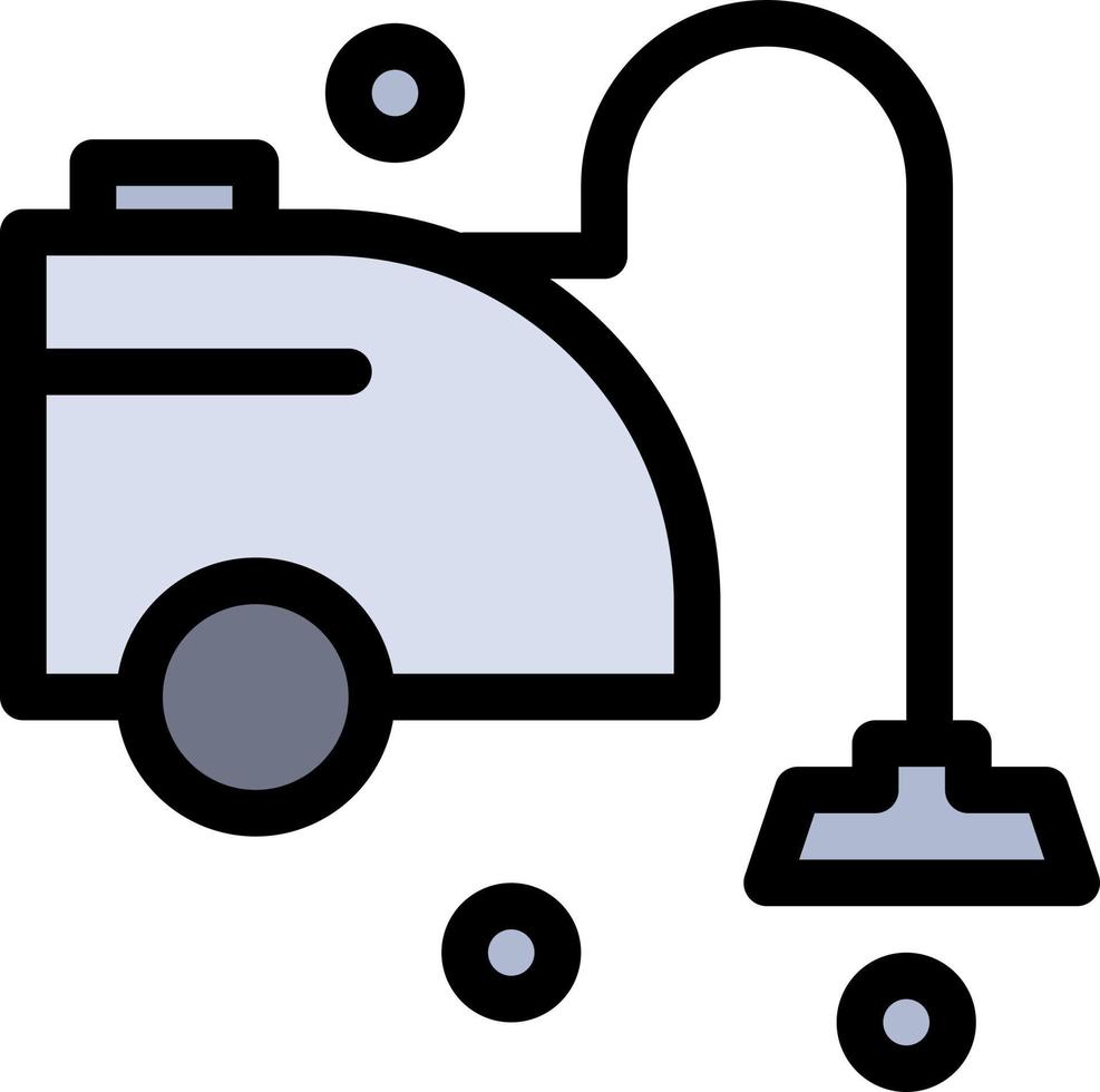 sauberer Reiniger Reinigung Staubsauger flache Farbe Symbol Vektor Icon Banner Vorlage