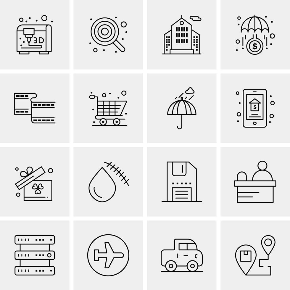 16 universelle Business-Icons Vektor kreative Icon-Illustration zur Verwendung in Web- und Mobilprojekten