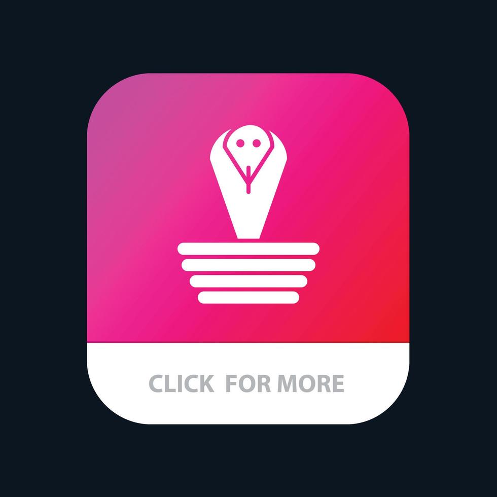 djur- kobra Indien kung mobil app knapp android och ios glyf version vektor
