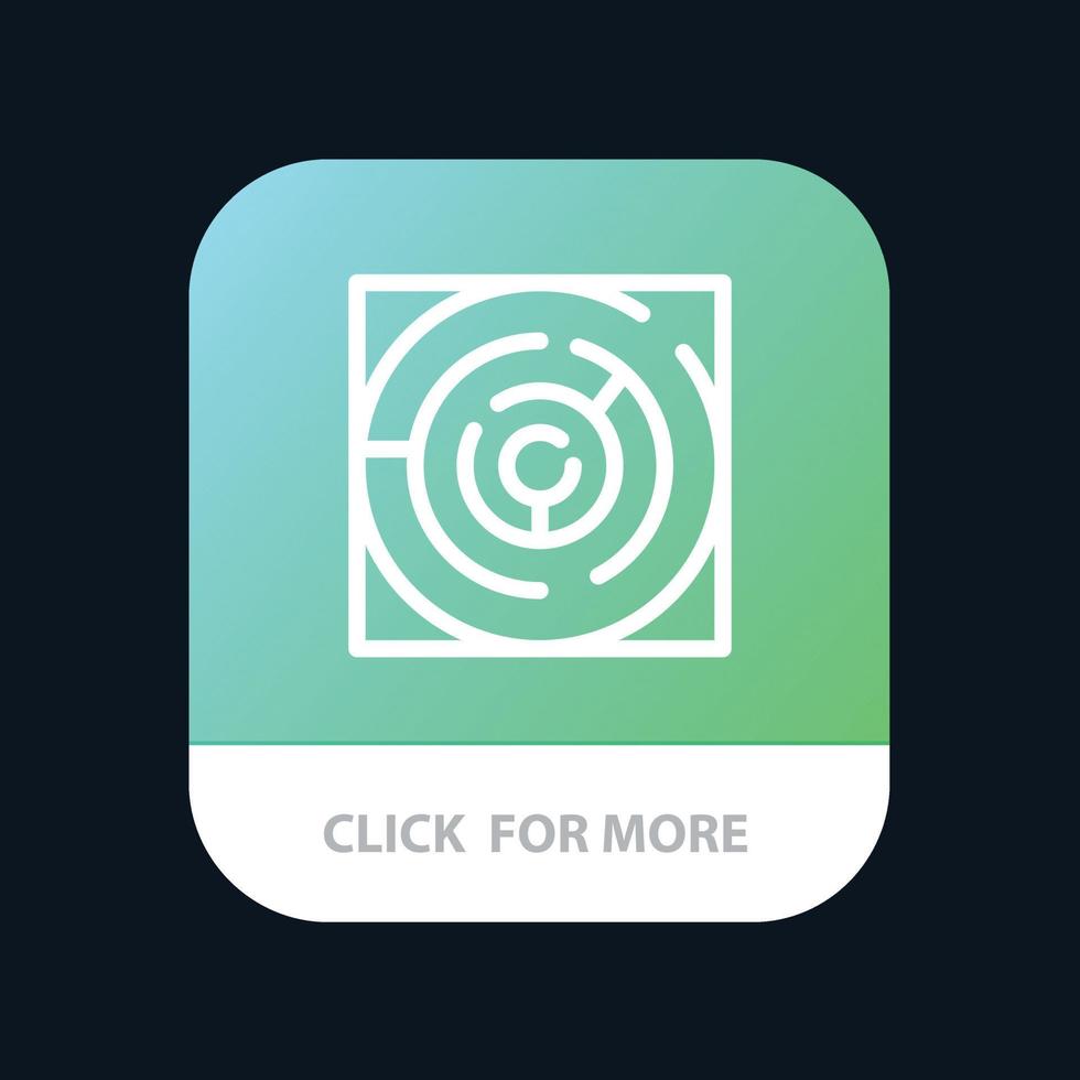 Labyrinth-Karte Labyrinth-Strategiemuster Mobile App-Schaltfläche Android- und iOS-Linienversion vektor