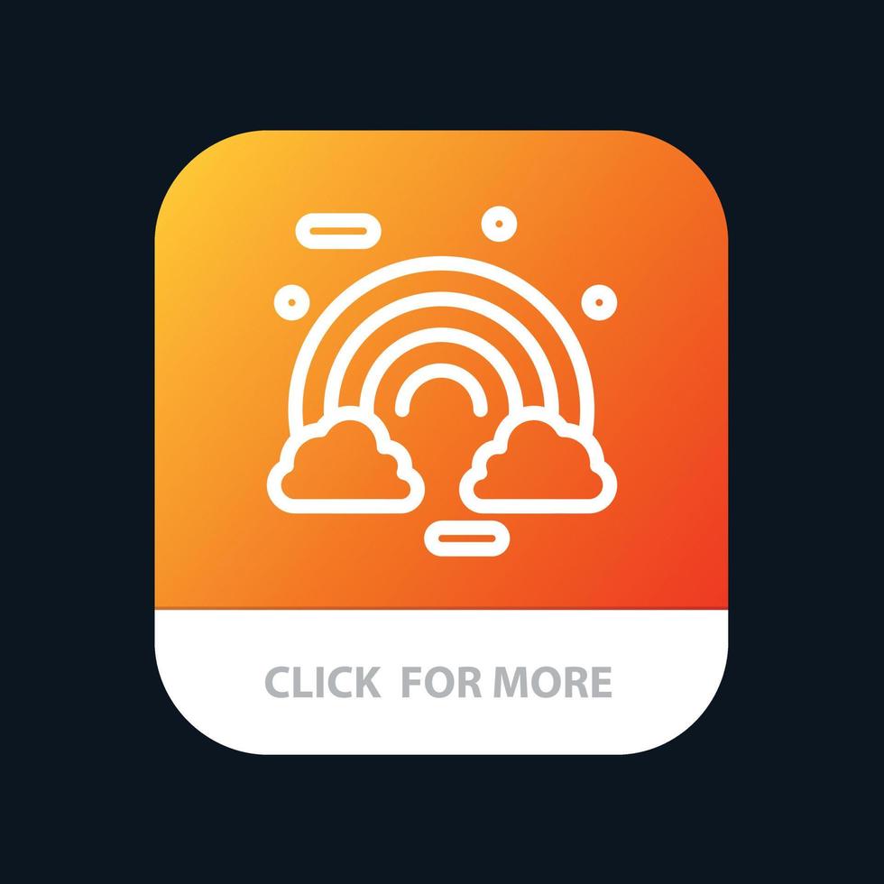 feiern cloud bunte irland irisch mobile app-schaltfläche android- und ios-linienversion vektor