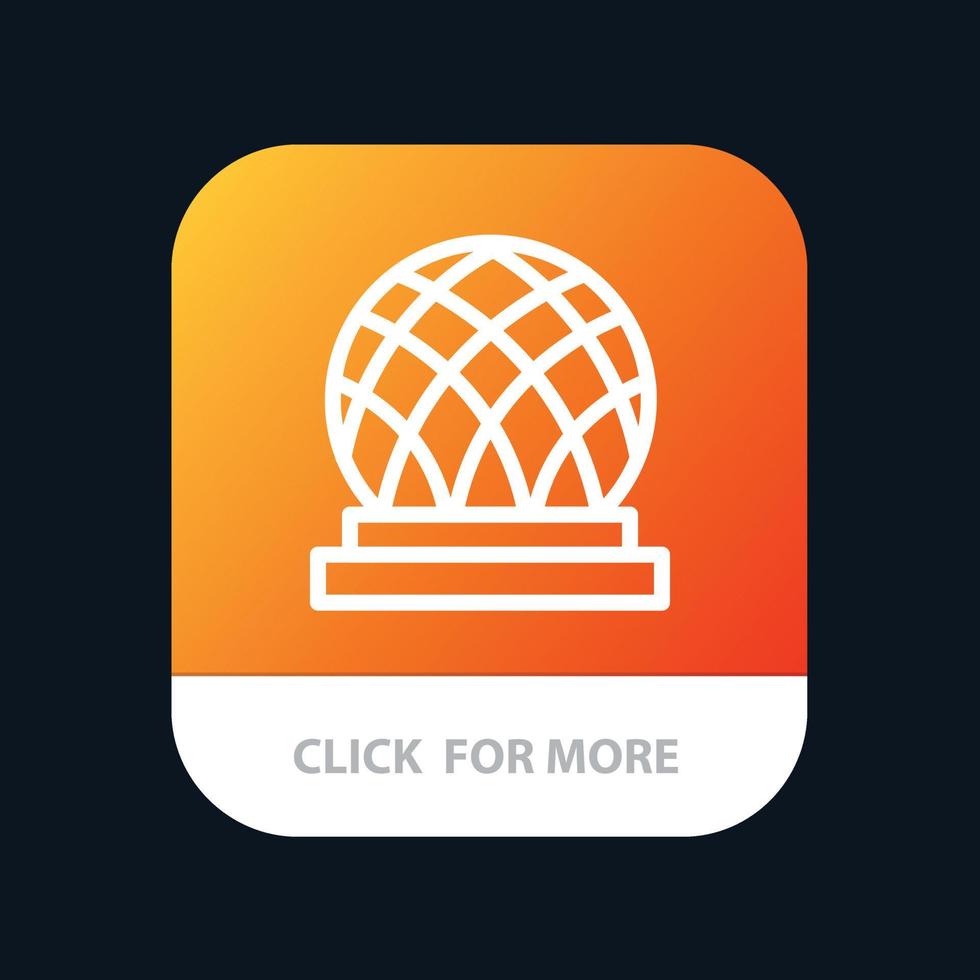 Building Canada City Dome Mobile App Button Android- und iOS-Line-Version vektor