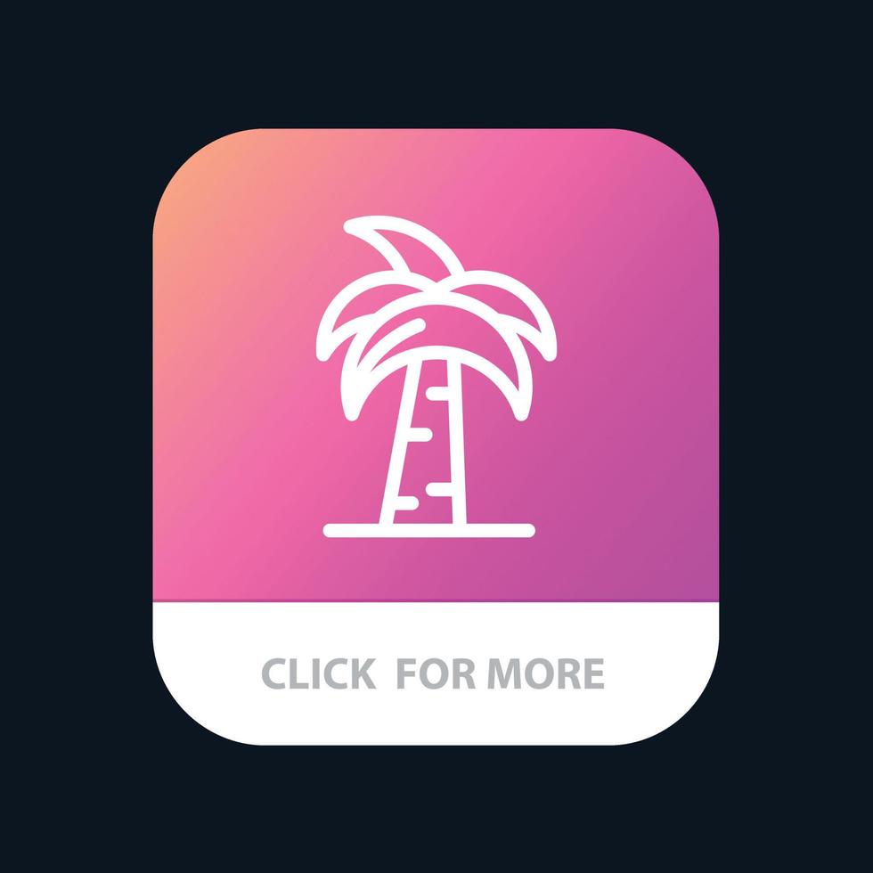 Kultur global Indien indische Palme Srilanka-Baum mobile App-Schaltfläche Android- und iOS-Linienversion vektor
