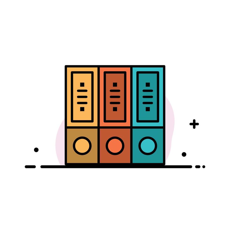 filer arkiv data databas dokument mappar företag platt linje fylld ikon vektor baner mall