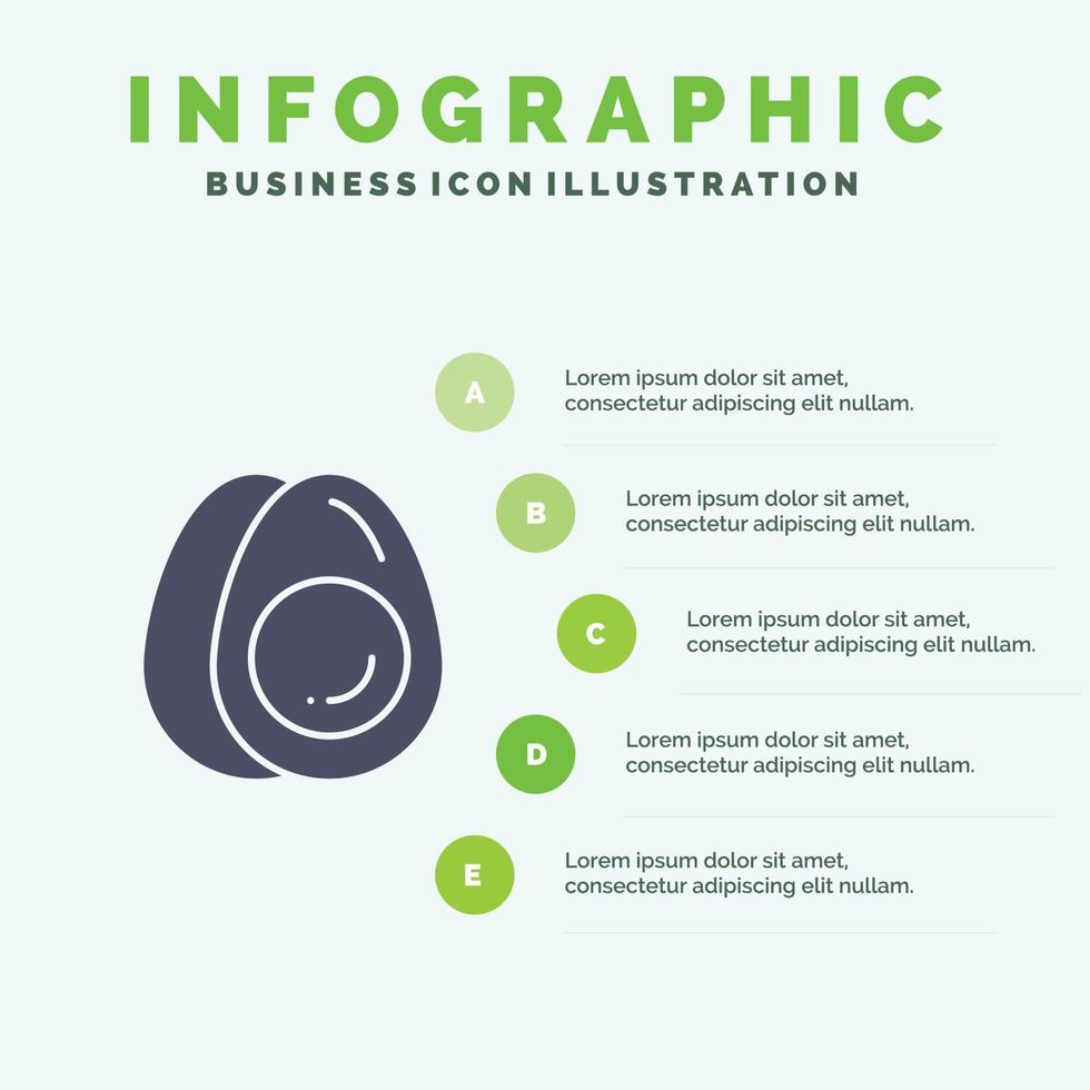 ei eier urlaub ostern solide symbol infografiken 5 schritte präsentation hintergrund vektor