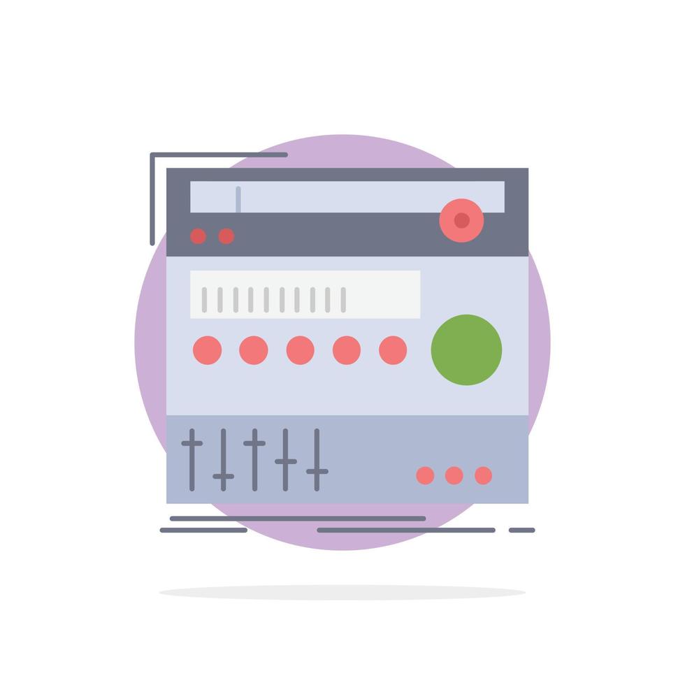 Rack-Komponentenmodul Tonstudio flacher Farbsymbolvektor vektor