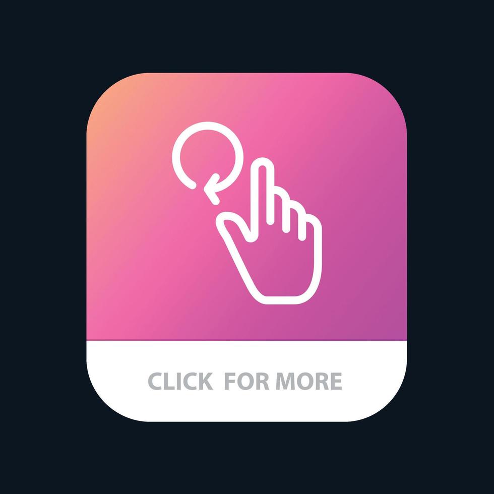 hand finger gester ladda om mobil app knapp android och ios linje version vektor