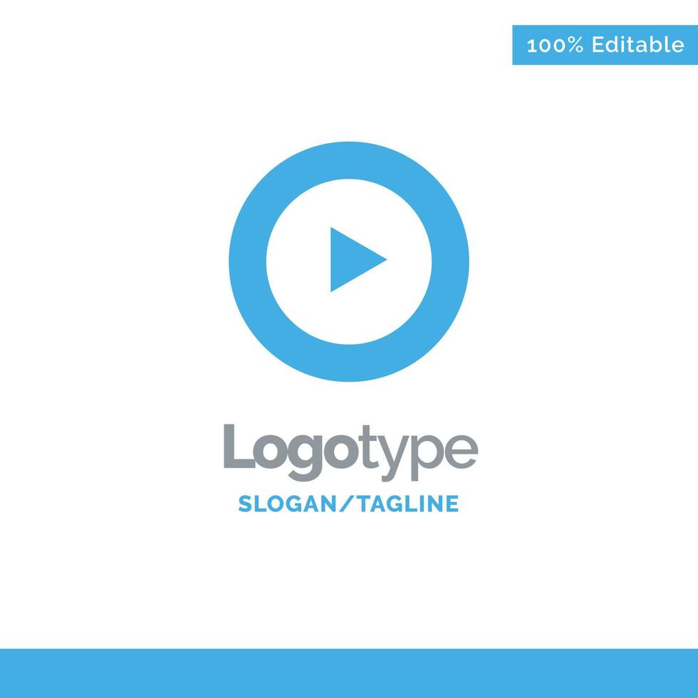 studio play video mp4 blue solid logo template place for tagline vektor