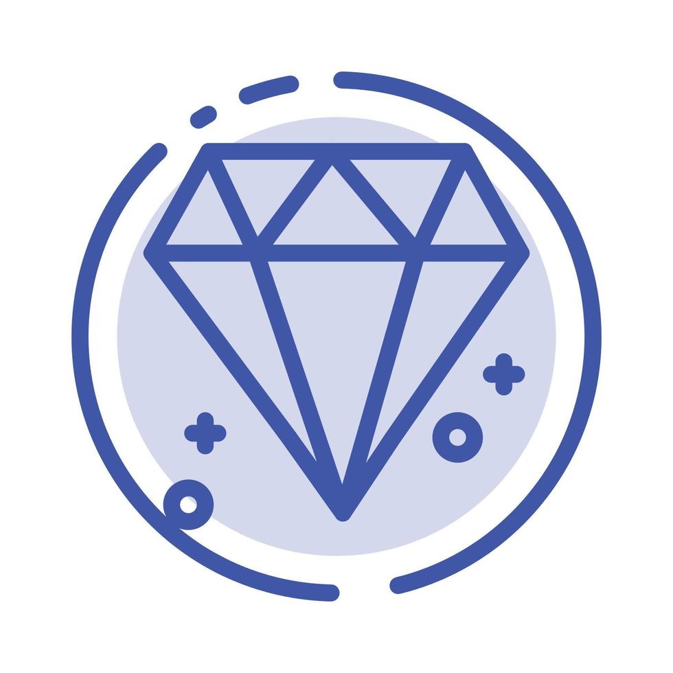 diamant kanada juvel blå prickad linje linje ikon vektor