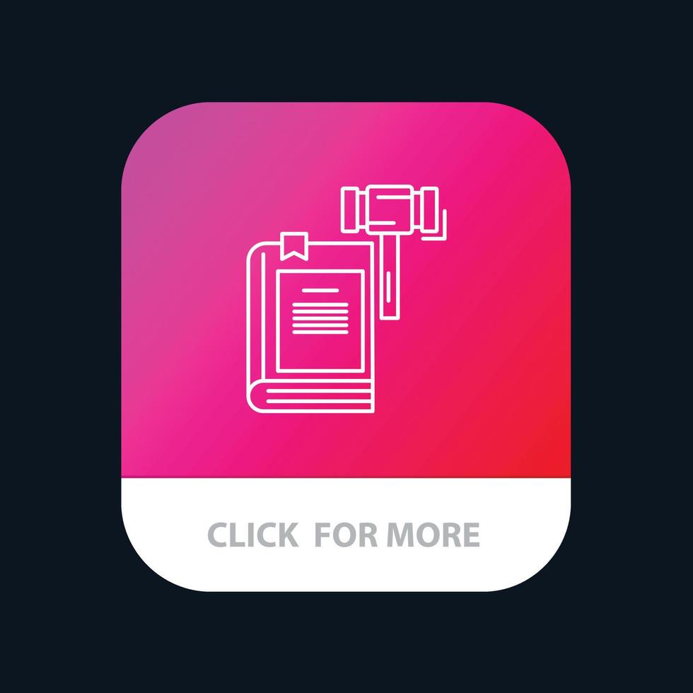 lag verkan auktion domstol klubban hammare Rättslig mobil app knapp android och ios linje version vektor