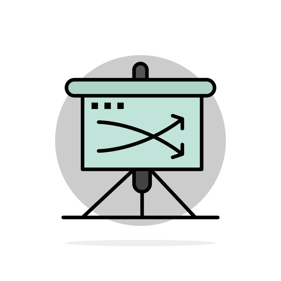 Strategische Businessplan-Planungsgrafik abstraktes flaches Farbsymbol für den Kreishintergrund vektor