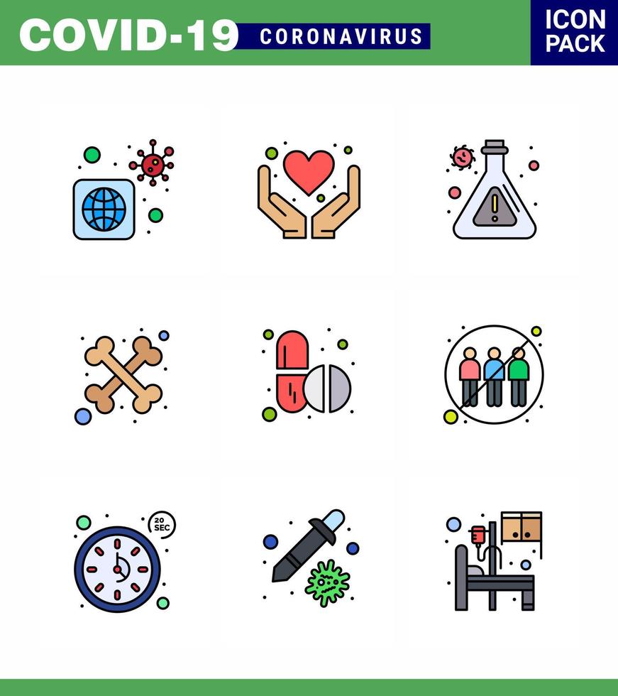 25 Coronavirus Notfall Iconset blaues Design wie Kapsel Pillen Flasche Medizin Cross Virus Coronavirus 2019nov Krankheitsvektor Designelemente vektor