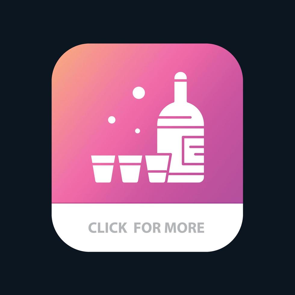 dryck flaska glas irland mobil app knapp android och ios glyf version vektor