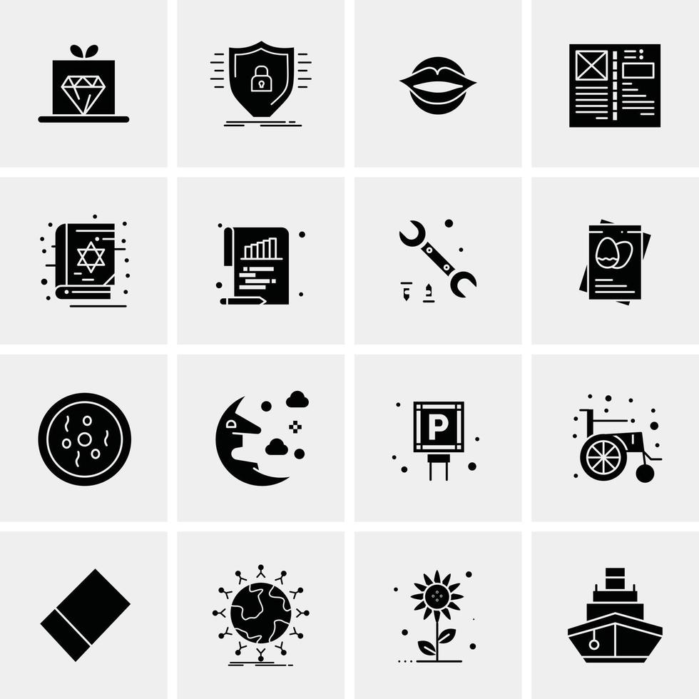 16 universelle Business-Icons Vektor kreative Icon-Illustration zur Verwendung in Web- und Mobilprojekten