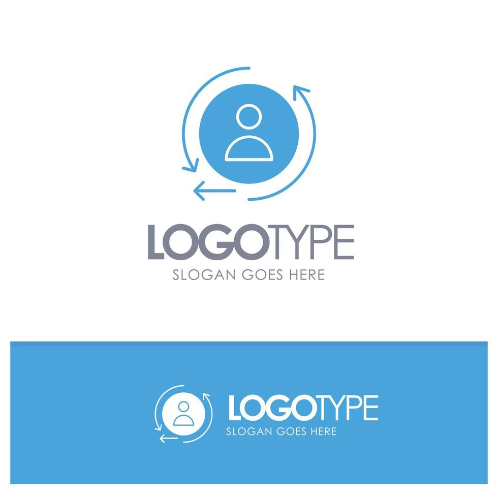 digital marknadsföring remarketing blå fast logotyp med plats för Tagline vektor