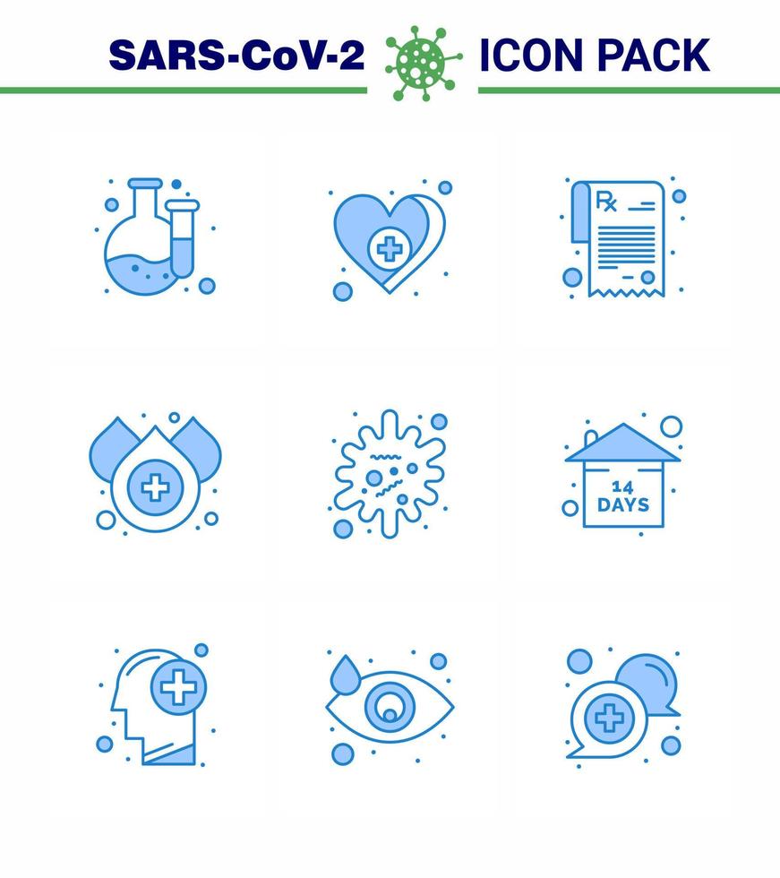 korona virus 2019 och 2020 epidemi 9 blå ikon packa sådan som risk epidemi recept sjukdom vatten viral coronavirus 2019 nov sjukdom vektor design element