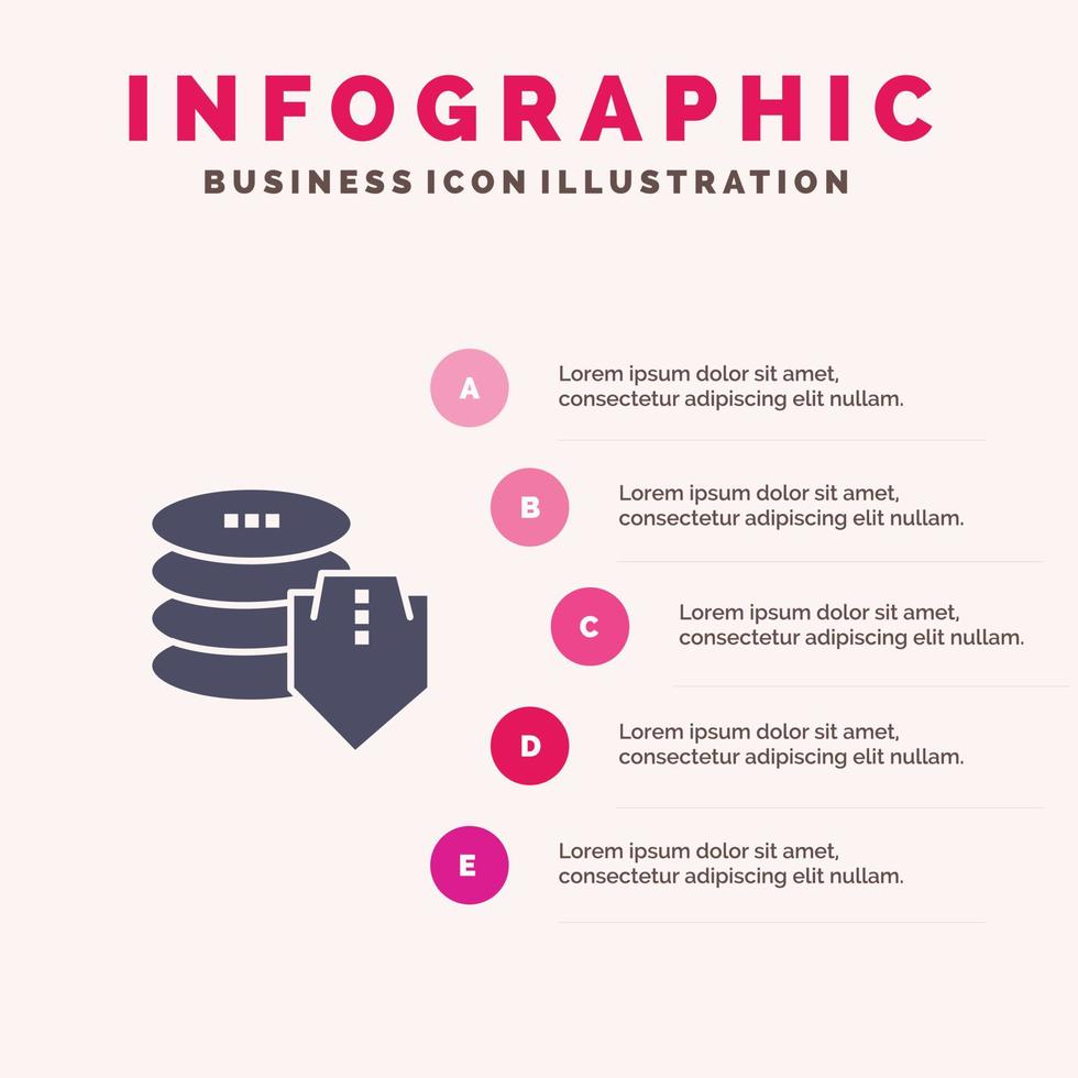 schild dollar sicherheit sicheres solides symbol infografiken 5 schritte präsentationshintergrund vektor
