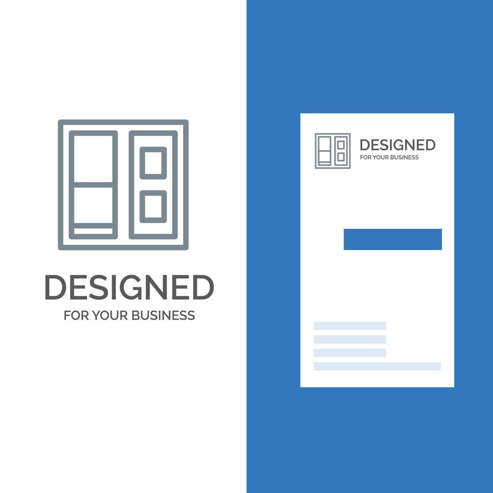 byggnad hus dörr grå logotyp design och företag kort mall vektor