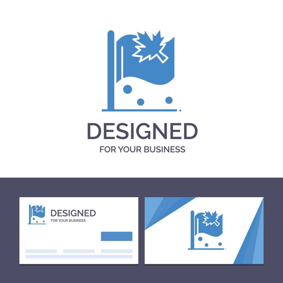 kreativ företag kort och logotyp mall flagga kanada blad tecken vektor illustration