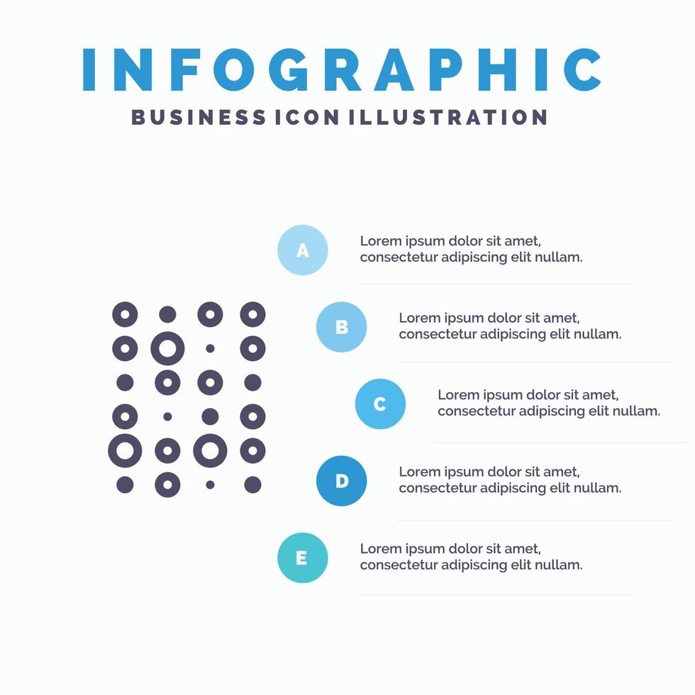 ostrukturerad data osäker data vetenskap linje ikon med 5 steg presentation infographics bakgrund vektor