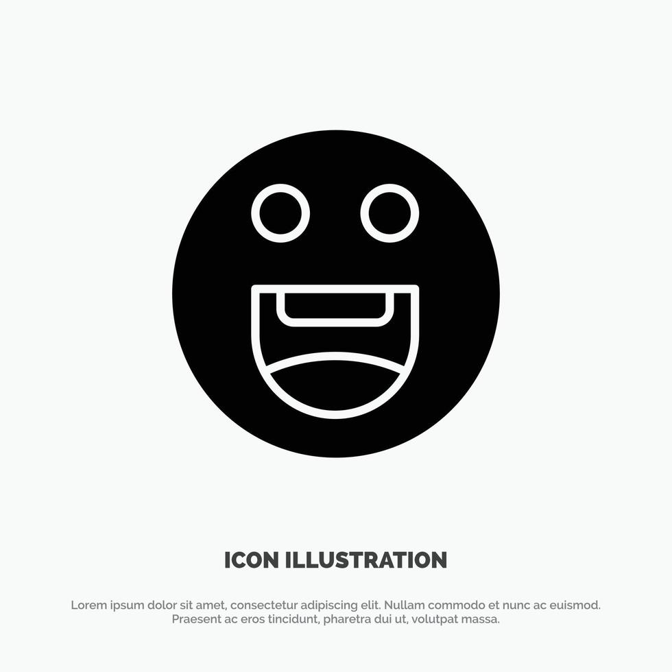 Emojis fröhliche Motivation solider Glyphen-Symbolvektor vektor