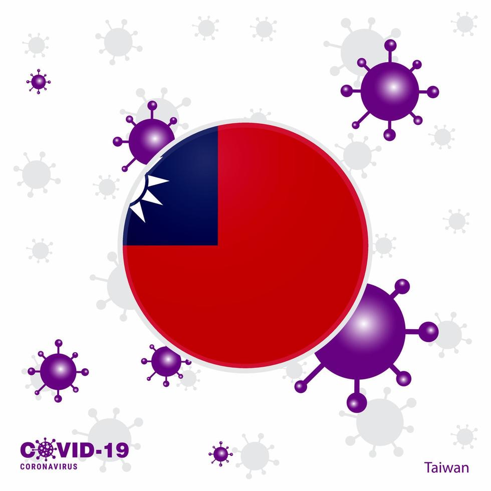 bete für taiwan covid19 coronavirus typografie flagge bleib zu hause bleib gesund achte auf deine eigene gesundheit vektor