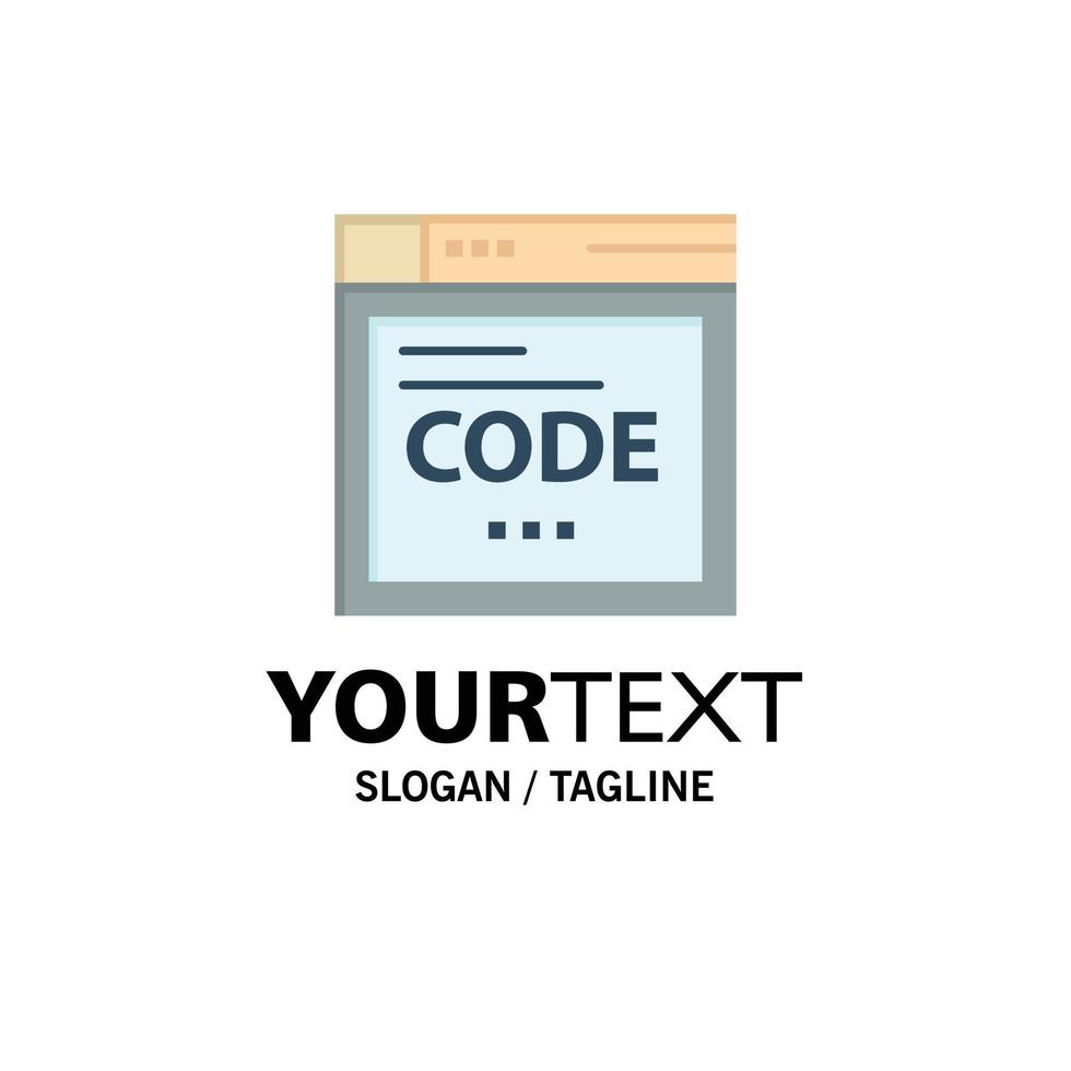 flache farbe der browserinternetcodecodierungsgeschäftslogoschablone vektor