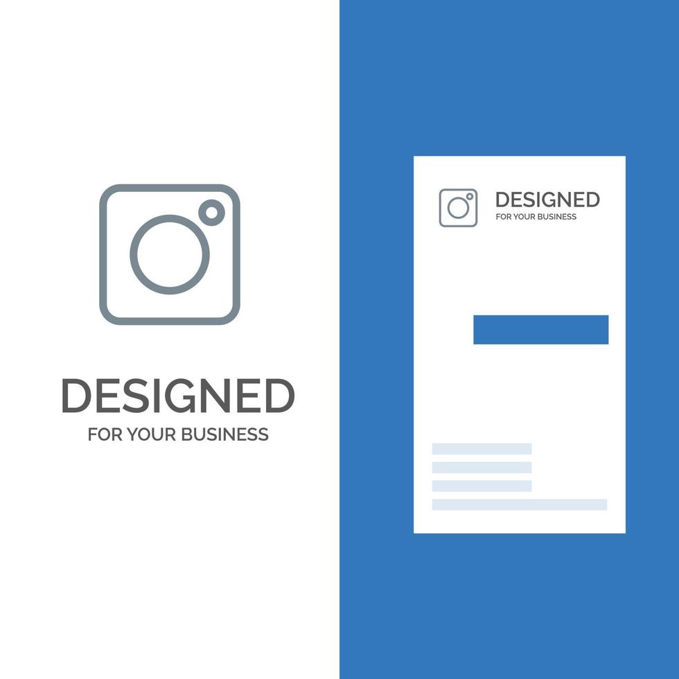 kamera instagram foto soziales graues logodesign und visitenkartenvorlage vektor