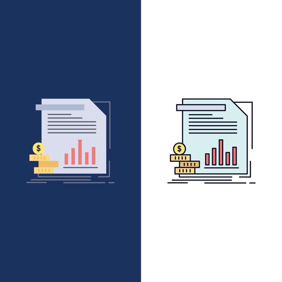 ekonomi finansiera pengar information rapporter platt Färg ikon vektor