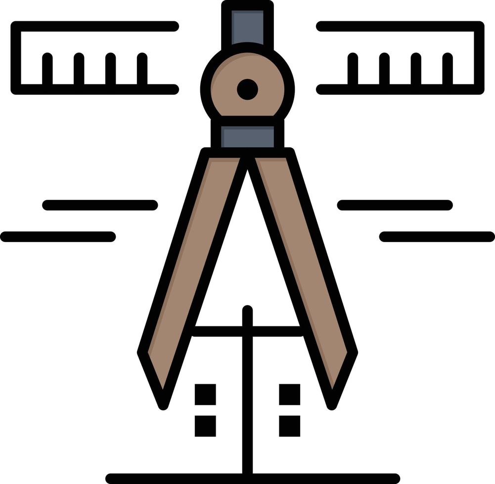 skjutmått geometri verktyg mäta platt Färg ikon vektor ikon baner mall